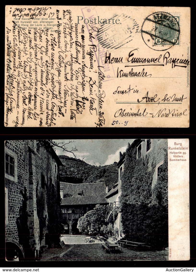 ANTICHI STATI - AUSTRIA TERRITORI ITALIANI - Vals Am Schlern (P.ti 7) - Cartolina Panoramica (Burg Runkelstein) Per Atzw - Other & Unclassified