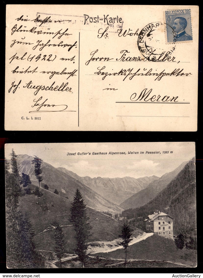 ANTICHI STATI - AUSTRIA TERRITORI ITALIANI - Walten In Passeier (P.ti 7) - Male Impresso Su Cartolina Panoramica Per Mer - Other & Unclassified