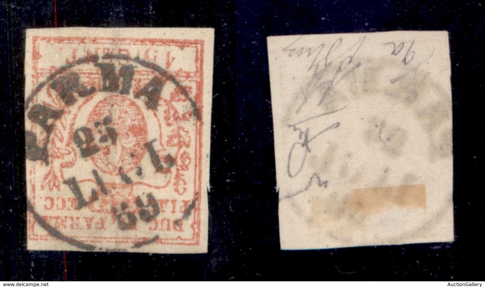 ANTICHI STATI - PARMA - 1859 - 15 Cent (9a) Usato A Parma Del 25.7.59 - Diena + Oliva (700) - Other & Unclassified