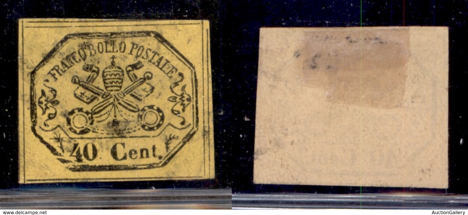 ANTICHI STATI - PONTIFICIO - 1867 - 40 Cent (19) Usato - Clichè Difettoso A Sinistra - Sonstige & Ohne Zuordnung