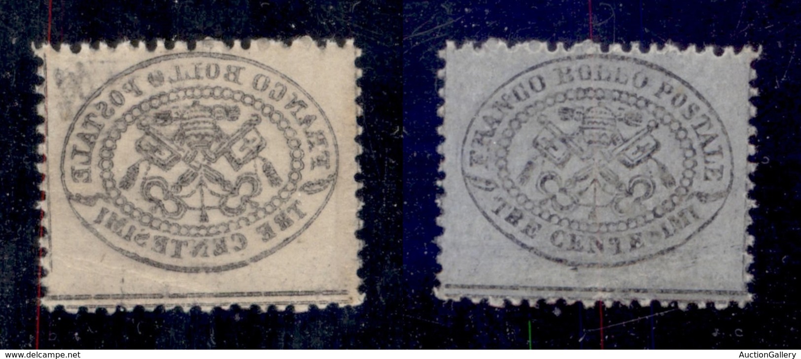 ANTICHI STATI - PONTIFICIO - 1868 - 3 Cent (24c) Con Decalco - Gomma Integra (270) - Sonstige & Ohne Zuordnung