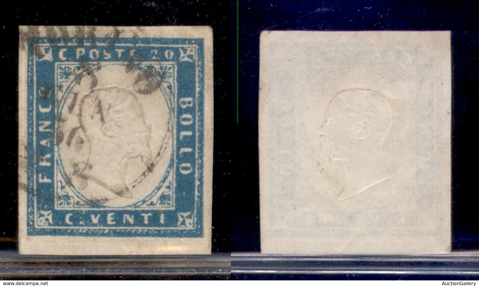 ANTICHI STATI - SARDEGNA - 1855 - 20 Cent (15f) Usato - Other & Unclassified