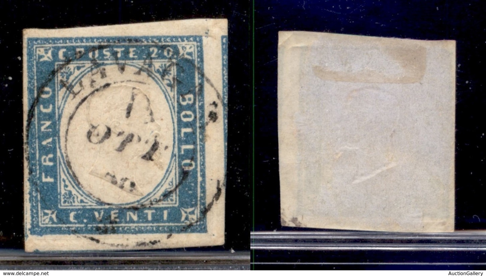 ANTICHI STATI - SARDEGNA - 1855 - 20 Cent (15h) Usato A Lavagna - Autres & Non Classés
