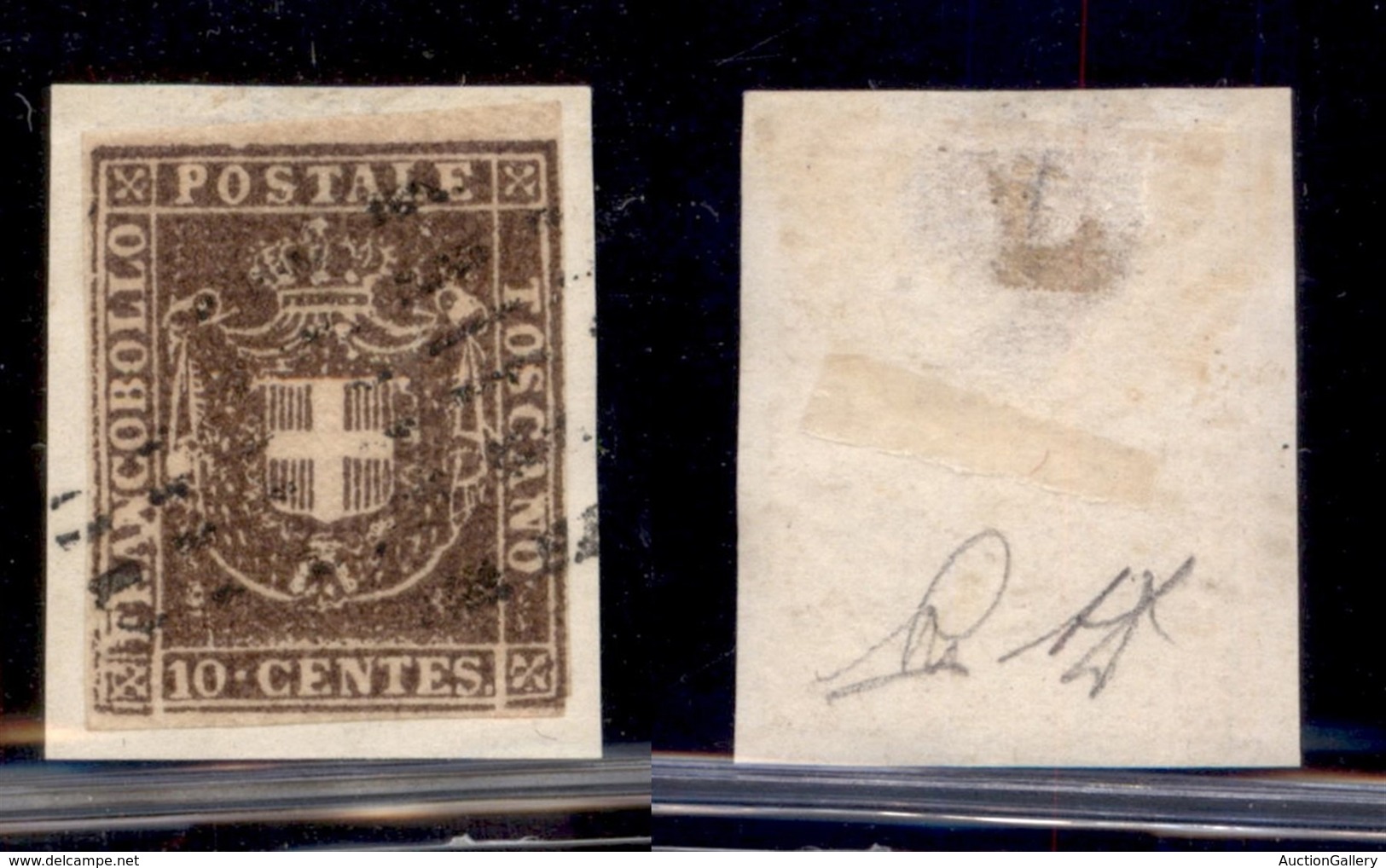 ANTICHI STATI - TOSCANA - 1860 - 10 Cent (19) Usato Su Frammento - Ben Marginato - Falle Di Stampa In Basso A Sinistra - - Sonstige & Ohne Zuordnung