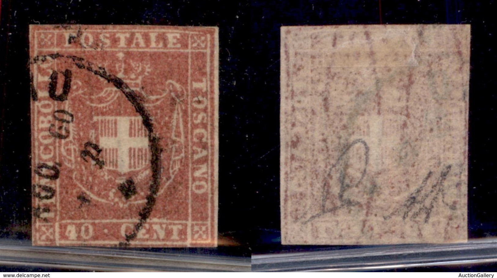 ANTICHI STATI - TOSCANA - 1860 - 40 Cent (21) Usato - Ritagliato Lungo Il Disegno - Sonstige & Ohne Zuordnung