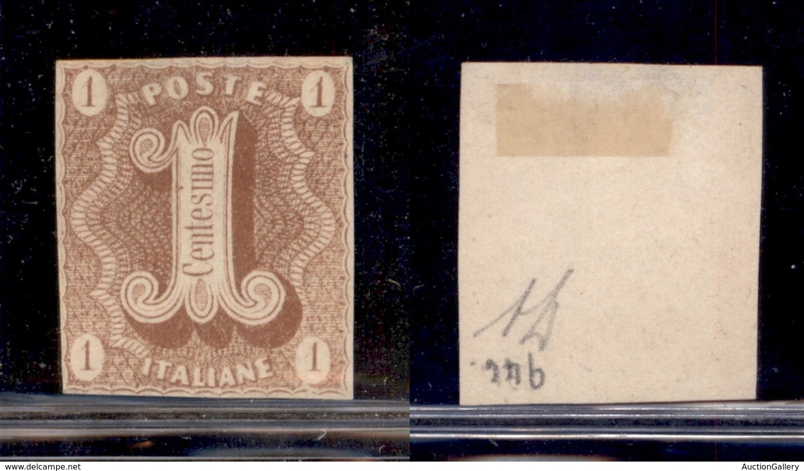 REGNO D'ITALIA - 1863 - Saggi - Ronchi - 1 Cent (12 - Bruno) - Senza Gomma - Punti Chiari - Diena - Other & Unclassified