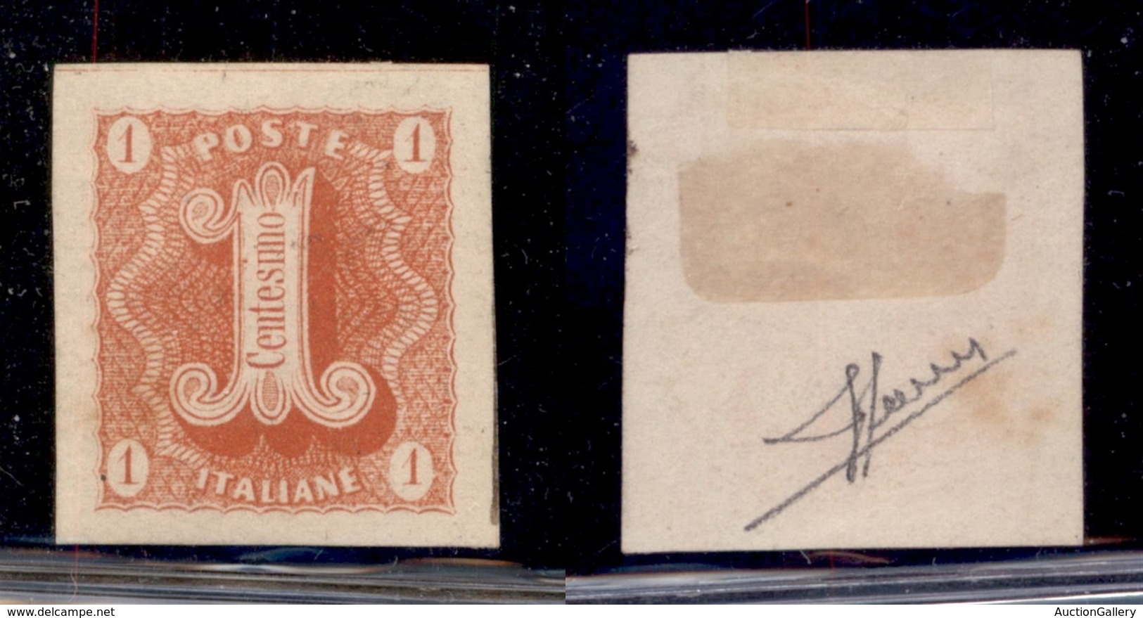 REGNO D'ITALIA - 1863 - Saggi - Ronchi - 1 Cent (12 - Rosso) - Carta Bianca - Senza Gomma - Sorani - Andere & Zonder Classificatie