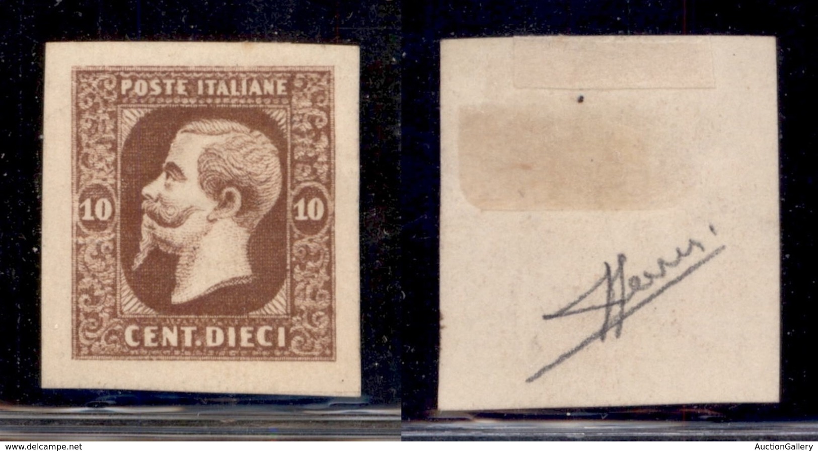 REGNO D'ITALIA - 1863 - Saggi - Ronchi - 10 Cent (14 - Bruno) - Carta Bianca - Senza Gomma - Sorani (250) - Other & Unclassified