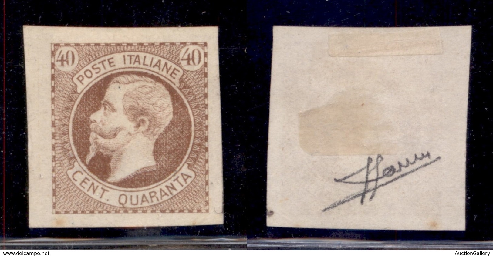 REGNO D'ITALIA - 1863 - Saggi - Ronchi - 40 Cent (17 - Bruno) - Carta Bianca - Senza Gomma - Sorani (250) - Other & Unclassified