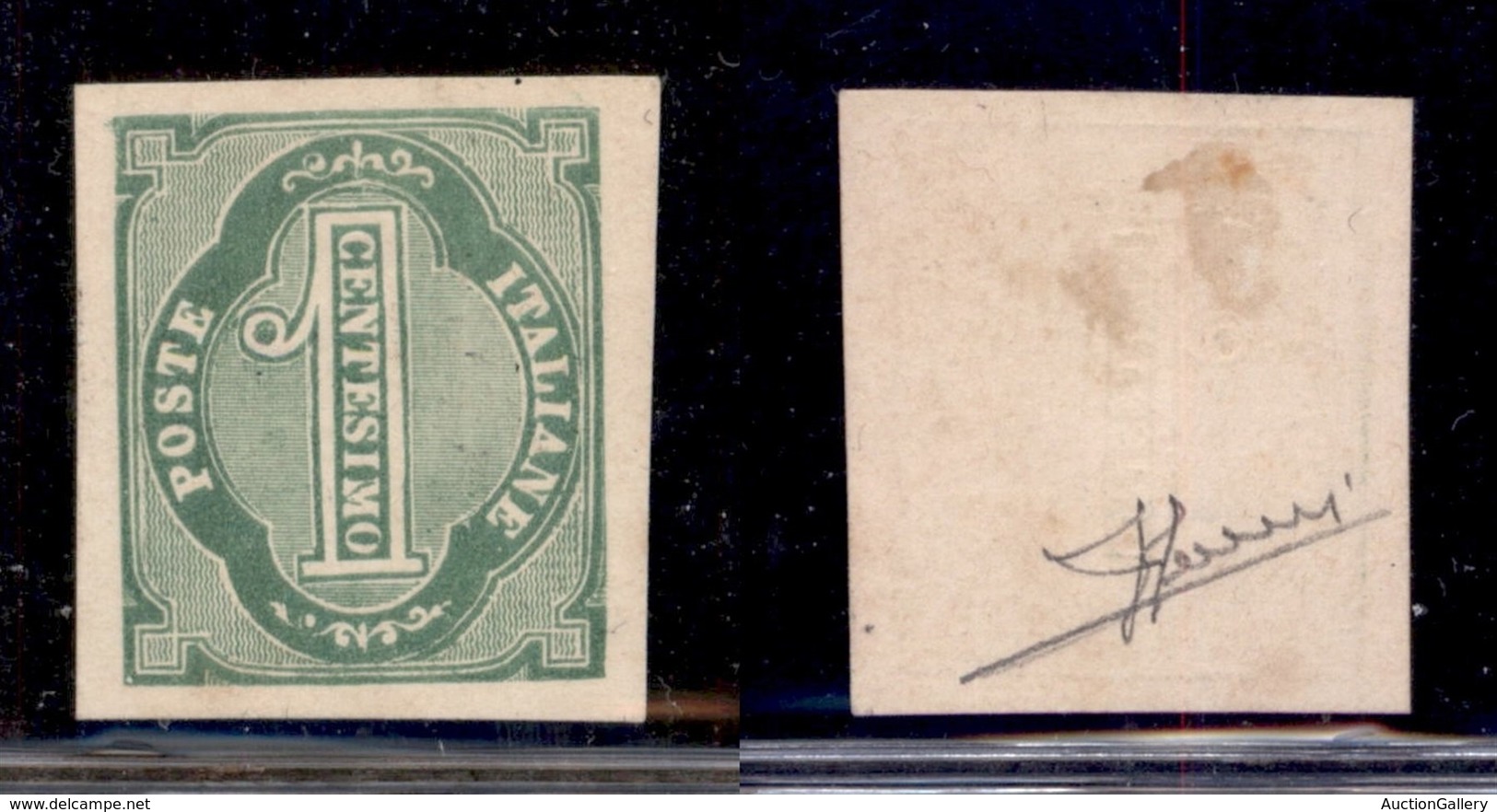 REGNO D'ITALIA - 1863 - Saggi - Grazioli - 1 Cent (20 - Verde) - Senza Gomma - Sorani - Other & Unclassified