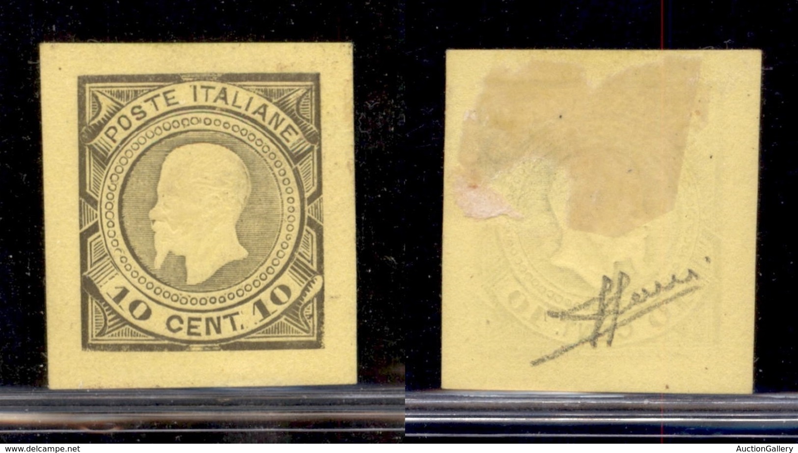 REGNO D'ITALIA - 1863 - Saggi - Grazioli - 10 Cent (22) - Carta Gialla - Senza Gomma - Sorani - Sonstige & Ohne Zuordnung