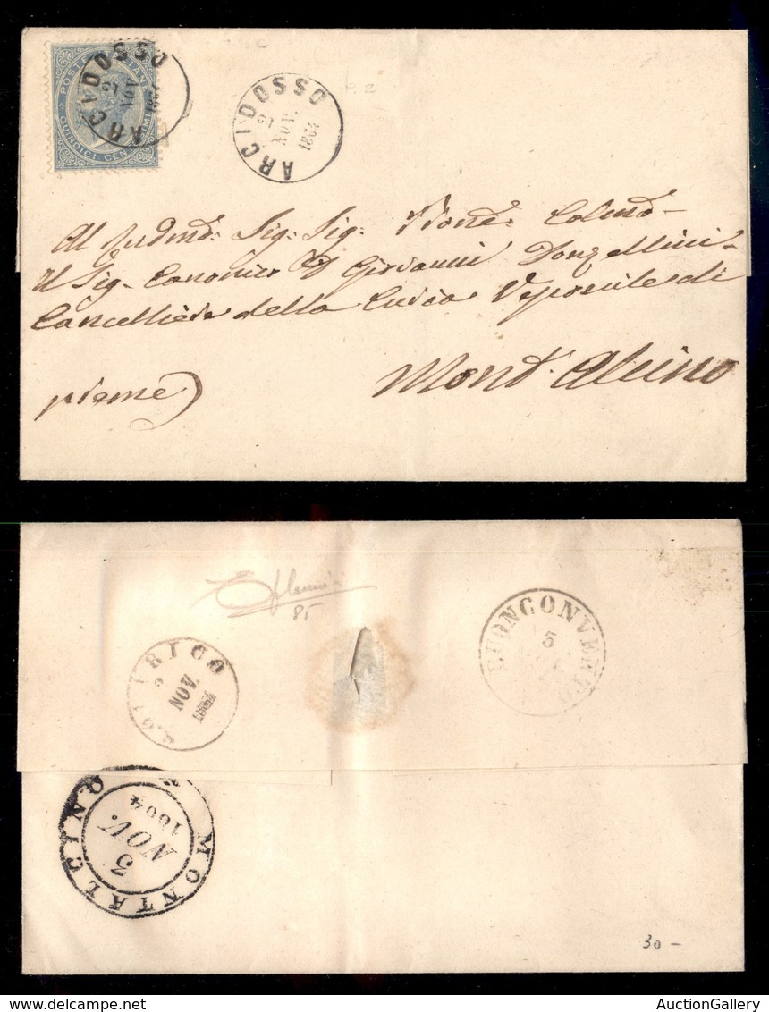 REGNO D'ITALIA - Arcidosso - 15 Cent (18) Su Lettera Per Montalcino Del 2.11.64 - Other & Unclassified