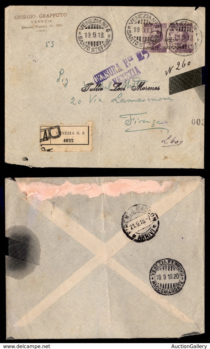 REGNO D'ITALIA - 1917 - Prestito Nazionale - Coppia Del 50 Cent (Unificato 1) Con Soprastampe Oblique - Raccomandata Da  - Andere & Zonder Classificatie