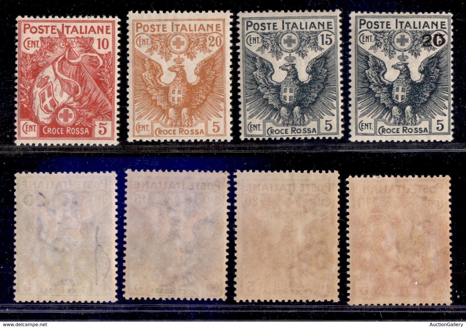 REGNO D'ITALIA - 1915 - Croce Rossa (102/105) - Serie Completa - 4 Valori Nuovi - Gomma Integra (200) - Other & Unclassified