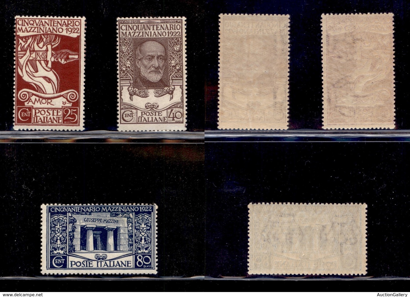 REGNO D'ITALIA - 1922 - Mazzini (128/130) - Serie Completa - Gomma Integra (150) - Andere & Zonder Classificatie