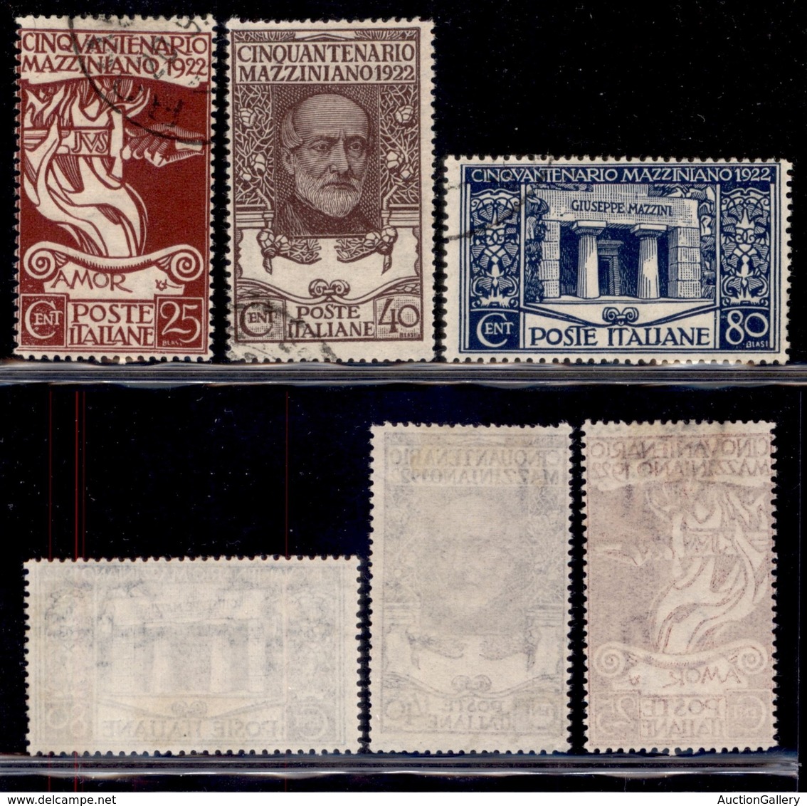 REGNO D'ITALIA - 1922 - Mazzini (128/130) - Serie Completa Usata - Annulli Non Garantiti (165) - Other & Unclassified