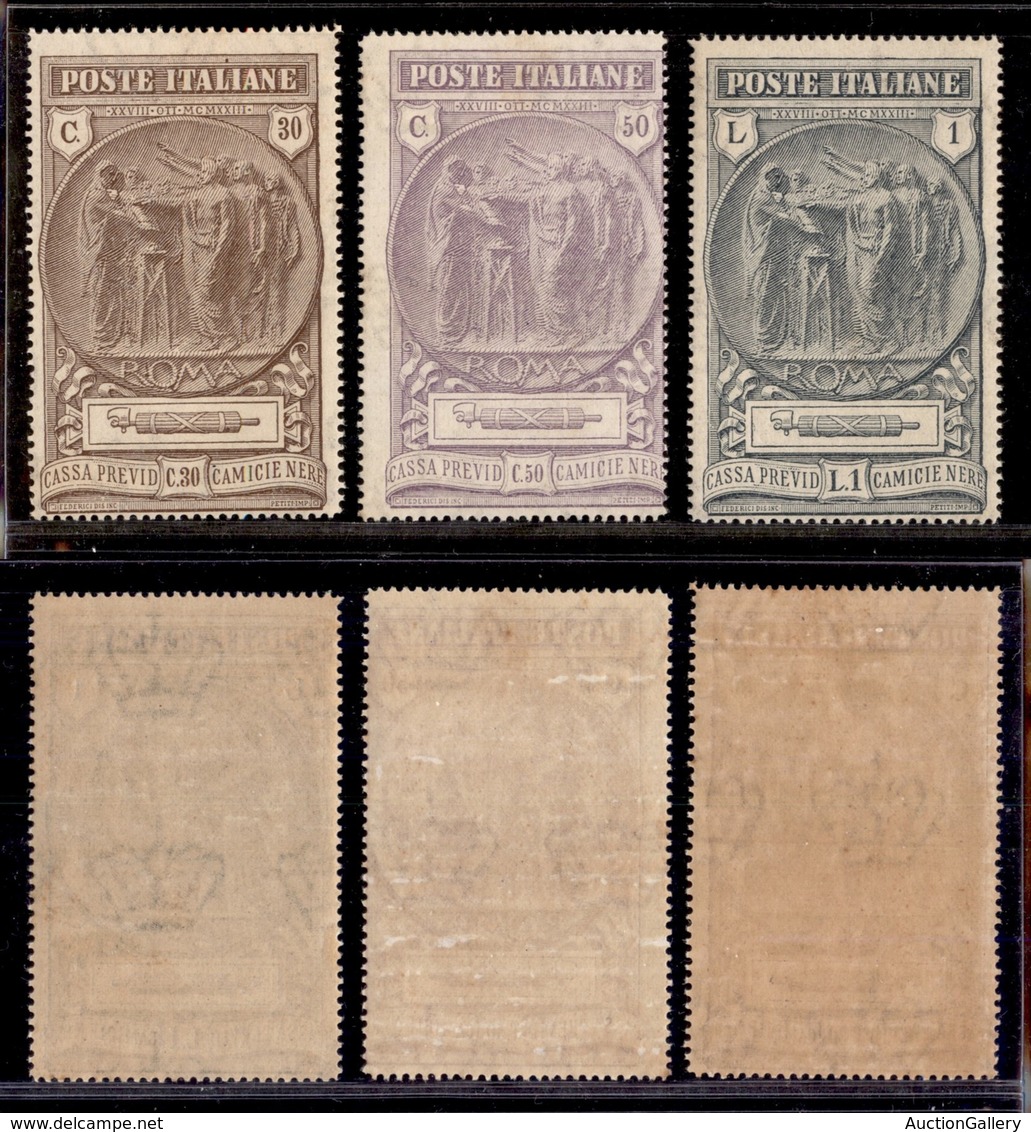 REGNO D'ITALIA - 1923 - Camicie Nere (147/149) - Serie Completa - Gomma Integra (300) - Other & Unclassified