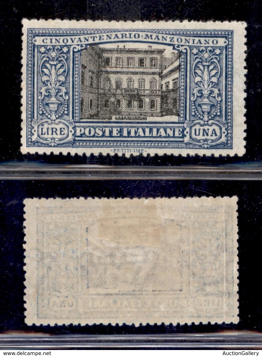 REGNO D'ITALIA - 1923 - 1 Lira Manzoni (155) - Gomma Originale (200) - Andere & Zonder Classificatie