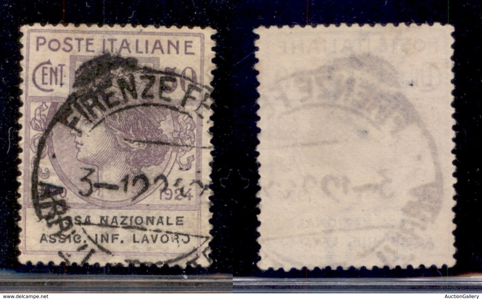 REGNO D'ITALIA - 1924 - Enti Parastatali - 50 Cent Ass. Inf. Lavoro (21) Usato (70) - Andere & Zonder Classificatie