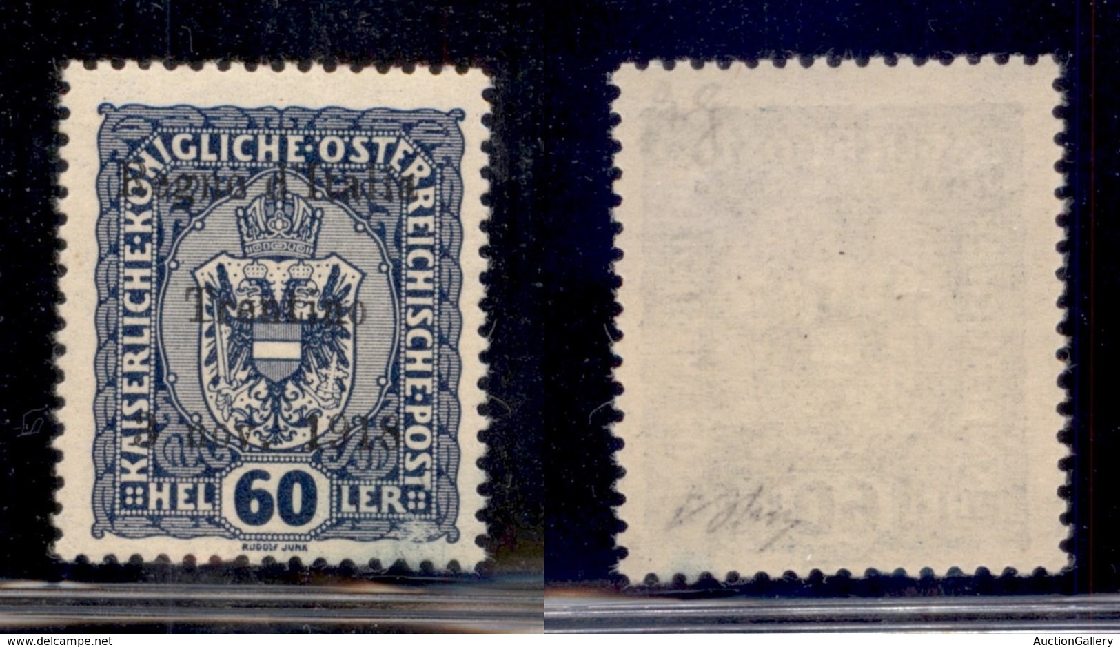 OCCUPAZIONI - TRENTINO - 1918 - 60 Heller (12) - Gomma Originale - Oliva (140) - Sonstige & Ohne Zuordnung