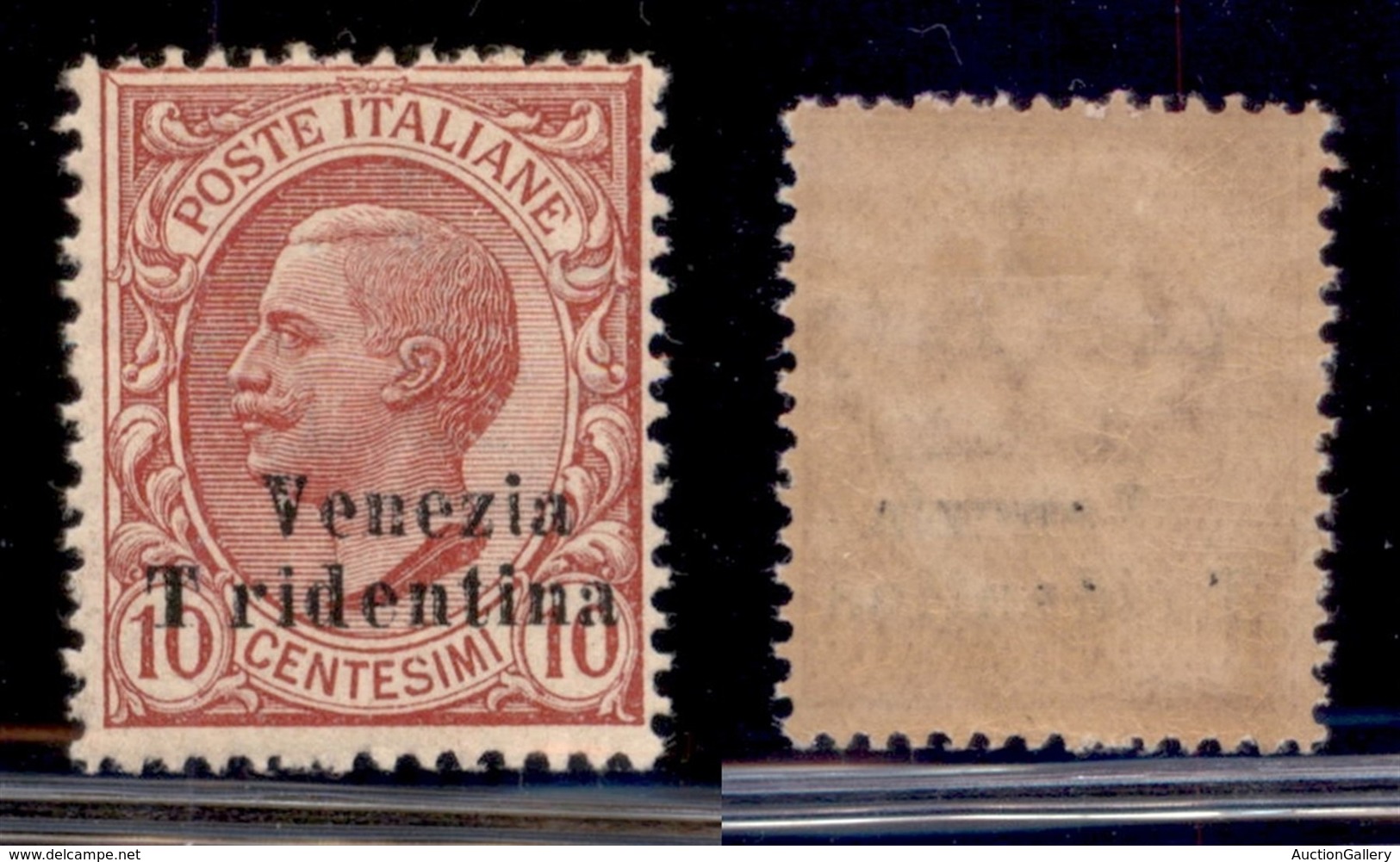 OCCUPAZIONI - TRENTINO - 1918 - 10 Cent (22c) Con T Spostato - Gomma Originale (120) - Andere & Zonder Classificatie