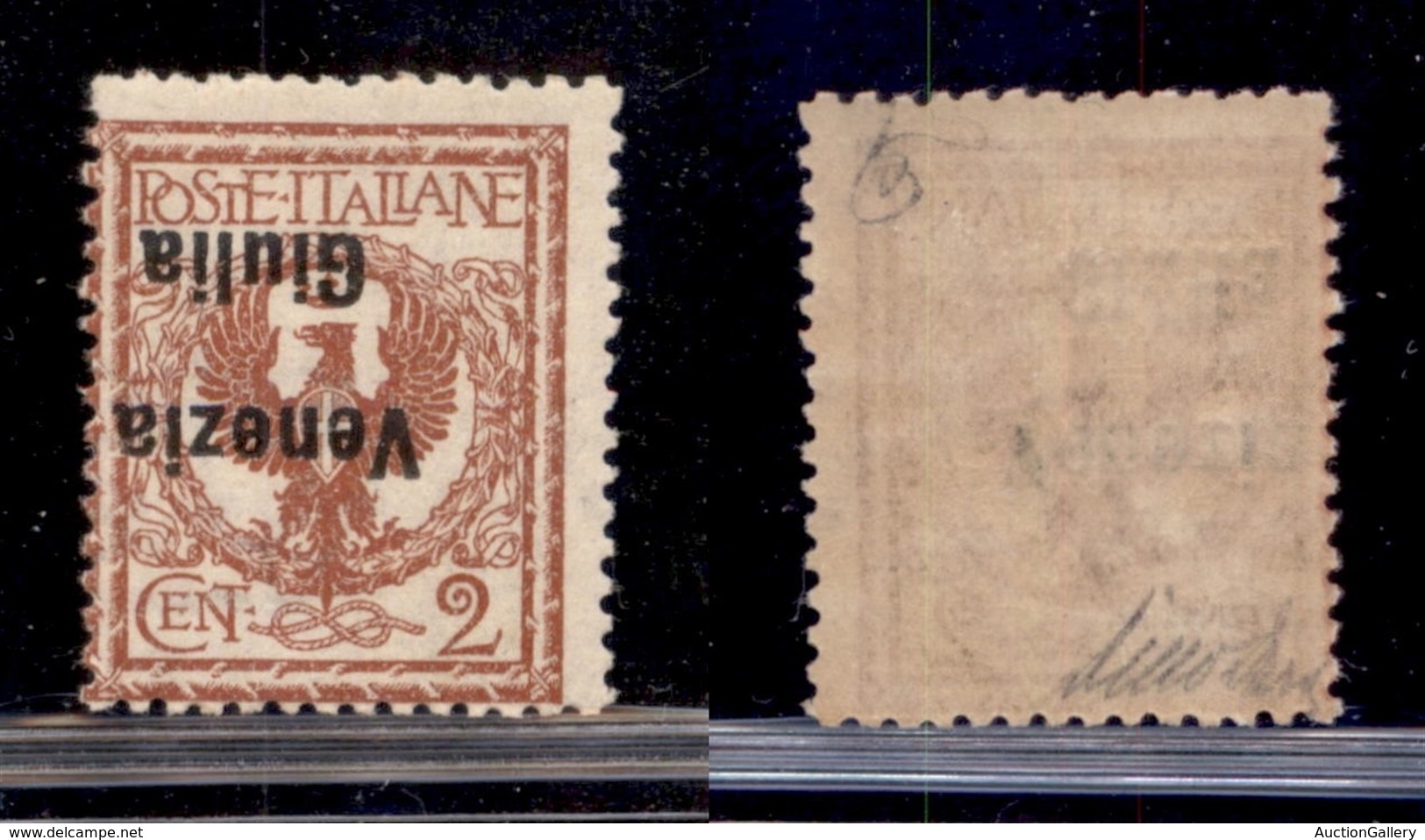 OCCUPAZIONI - VENEZIA GIULIA - 1919 - 2 Cent (20a) - Soprastampa Capovolta - Gomma Originale (100) - Andere & Zonder Classificatie