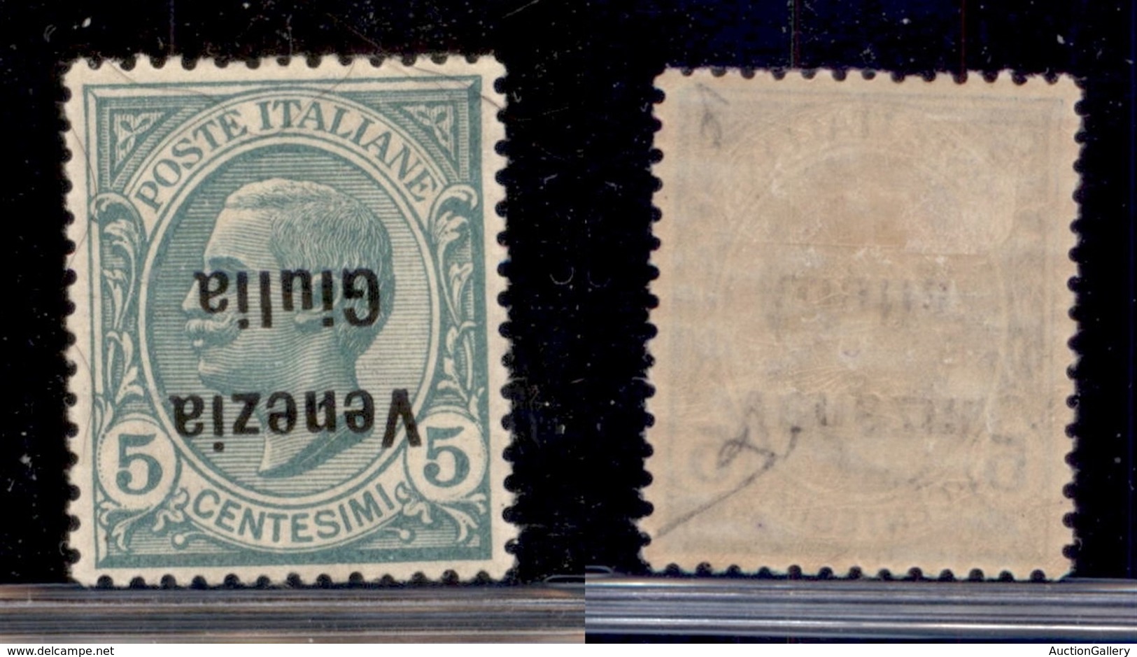 OCCUPAZIONI - VENEZIA GIULIA - 1918 - 5 Cent (21a) - Soprastampa Capovolta - Gomma Originale - Ottimamente Centrato (120 - Sonstige & Ohne Zuordnung