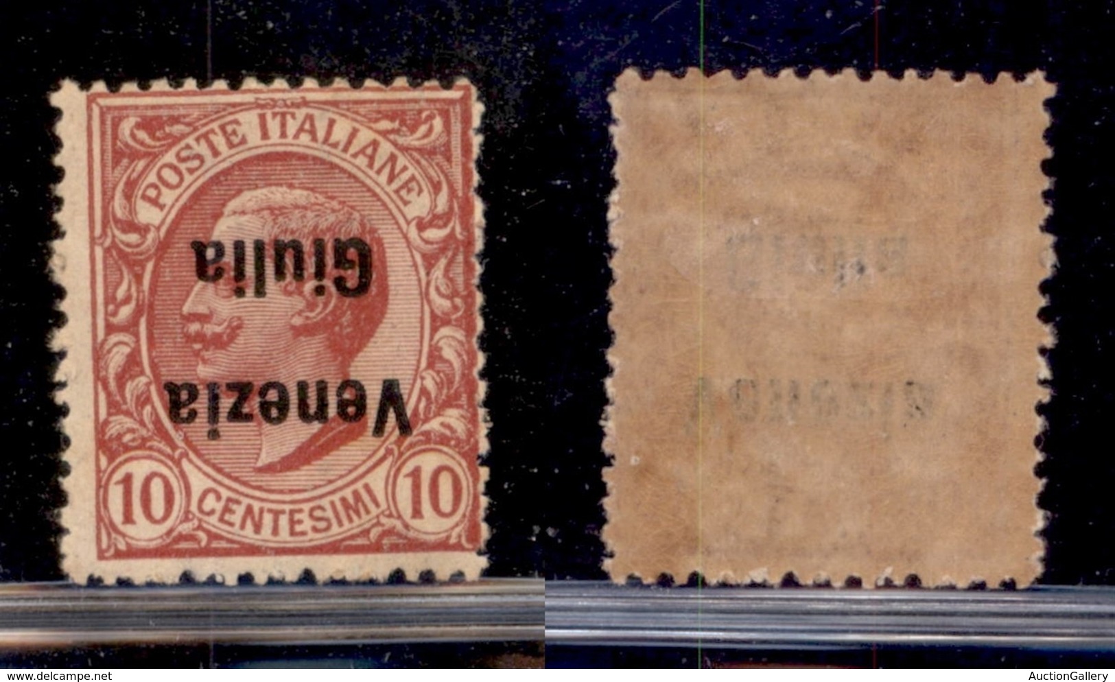 OCCUPAZIONI - VENEZIA GIULIA - 1918 - 10 Cent (22a) - Soprastampa Capovolta - Gomma Originale (150) - Andere & Zonder Classificatie