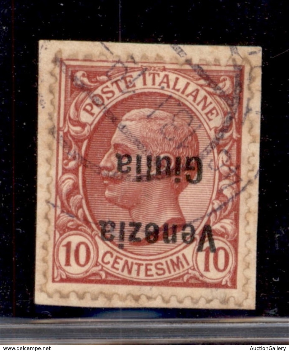 OCCUPAZIONI - VENEZIA GIULIA - 1918 - 10 Cent (22a) Con Soprastampa Capovolta Usato Su Frammento (150) - Other & Unclassified