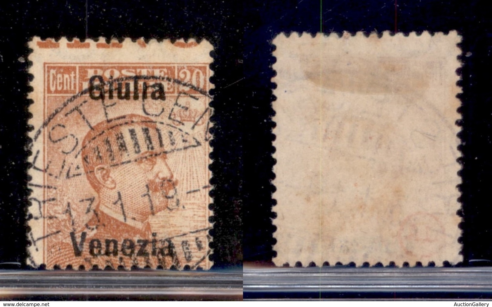 OCCUPAZIONI - VENEZIA GIULIA - 1918 - 20 Cent (23d Varietà) Usato - Giulia Venezia + Dentellatura Orizzontale Spostata S - Autres & Non Classés