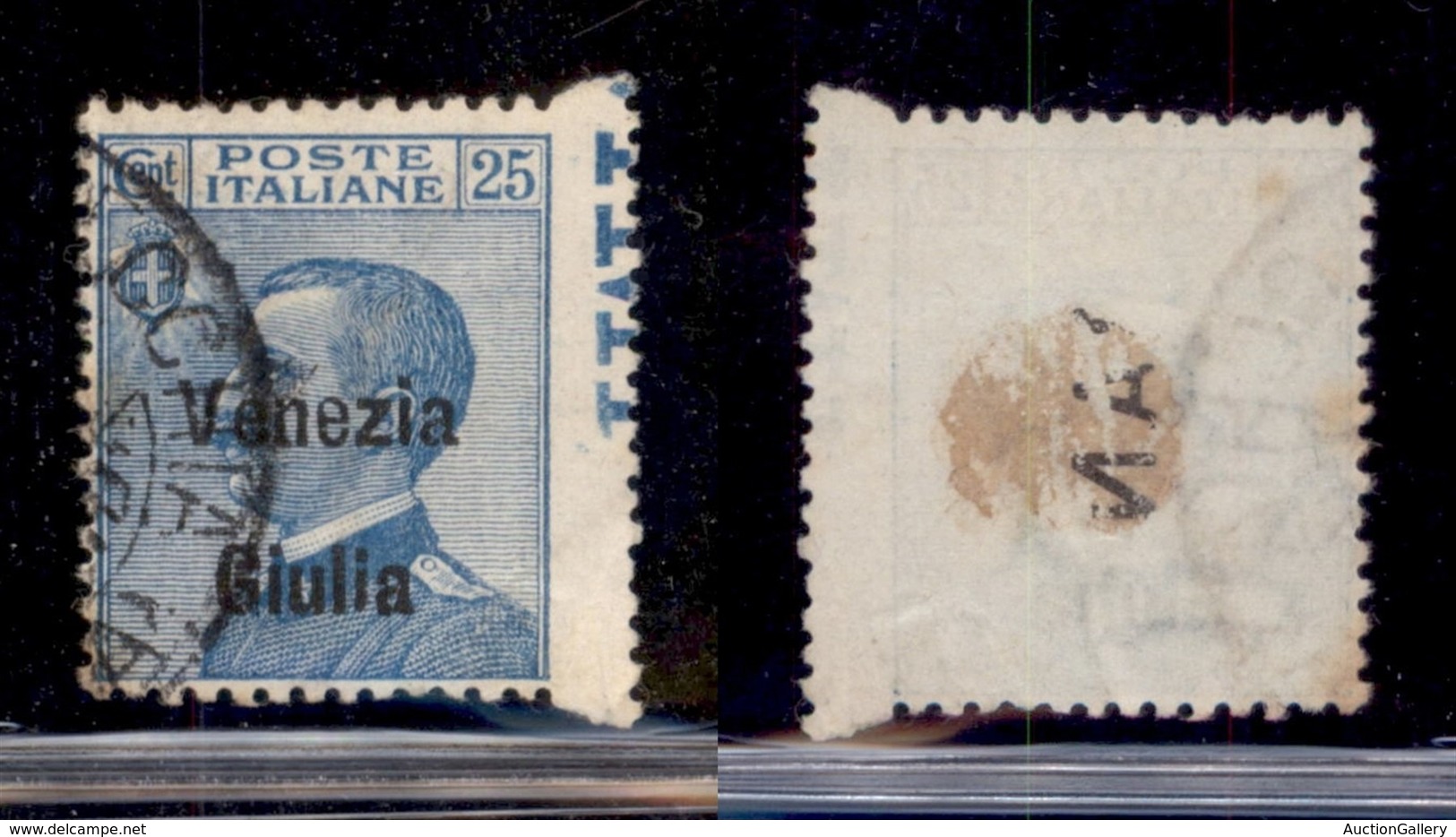 OCCUPAZIONI - VENEZIA GIULIA - 1918 - 25 Cent (25ea Varietà) Usato - Soprastampa In Basso + Dentellatura Destra Spostata - Other & Unclassified