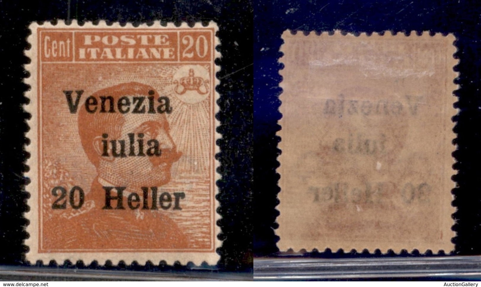 OCCUPAZIONI - VENEZIA GIULIA - 1919 - 20 Heller Su 20 Cent (31ca) Senza G - Gomma Originale (200) - Sonstige & Ohne Zuordnung