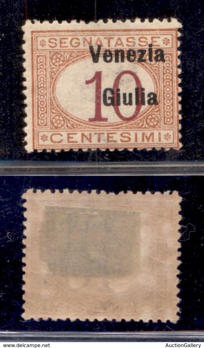 OCCUPAZIONI - VENEZIA GIULIA - Venezia Giulia - 1918 - Segnatasse - 10 Cent (2) Con Soprastampa Spostata A Destra In Alt - Autres & Non Classés