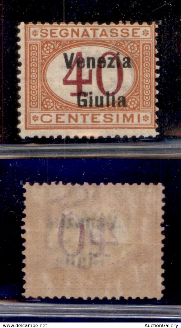 OCCUPAZIONI - VENEZIA GIULIA - 1919 - Segnatasse - 40 Cent (5) - Gomma Originale (200) - Sonstige & Ohne Zuordnung