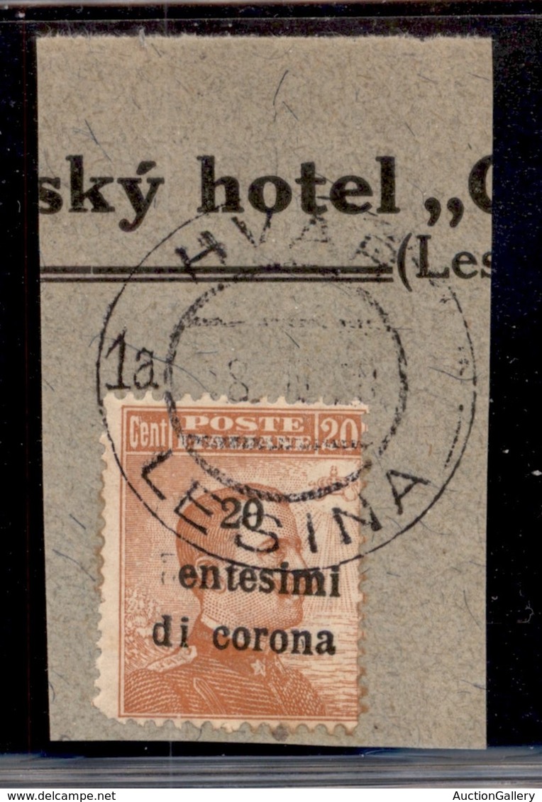 OCCUPAZIONI - TRENTO E TRIESTE - 1919 - 20 Cent Su 20 (5g) - Errore Entesimi - Usato Su Frammento - Andere & Zonder Classificatie