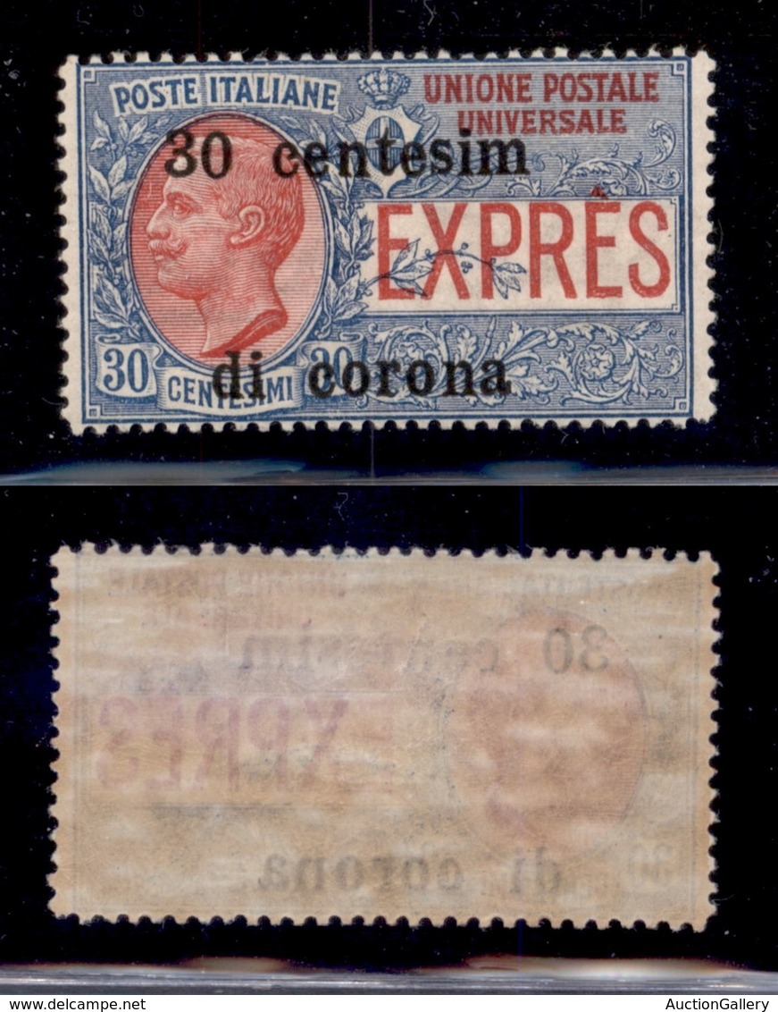 OCCUPAZIONI - TRENTO E TRIESTE - 1919 - Espressi - 30 Cent Su 30 (2c) - Errore Centesim - Gomma Originale - Autres & Non Classés