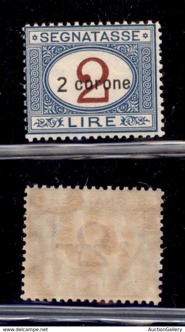 OCCUPAZIONI - DALMAZIA - 1922 - Segnatasse - 2 Corone Su 2 Lire (3) - Gomma Integra (250) - Other & Unclassified