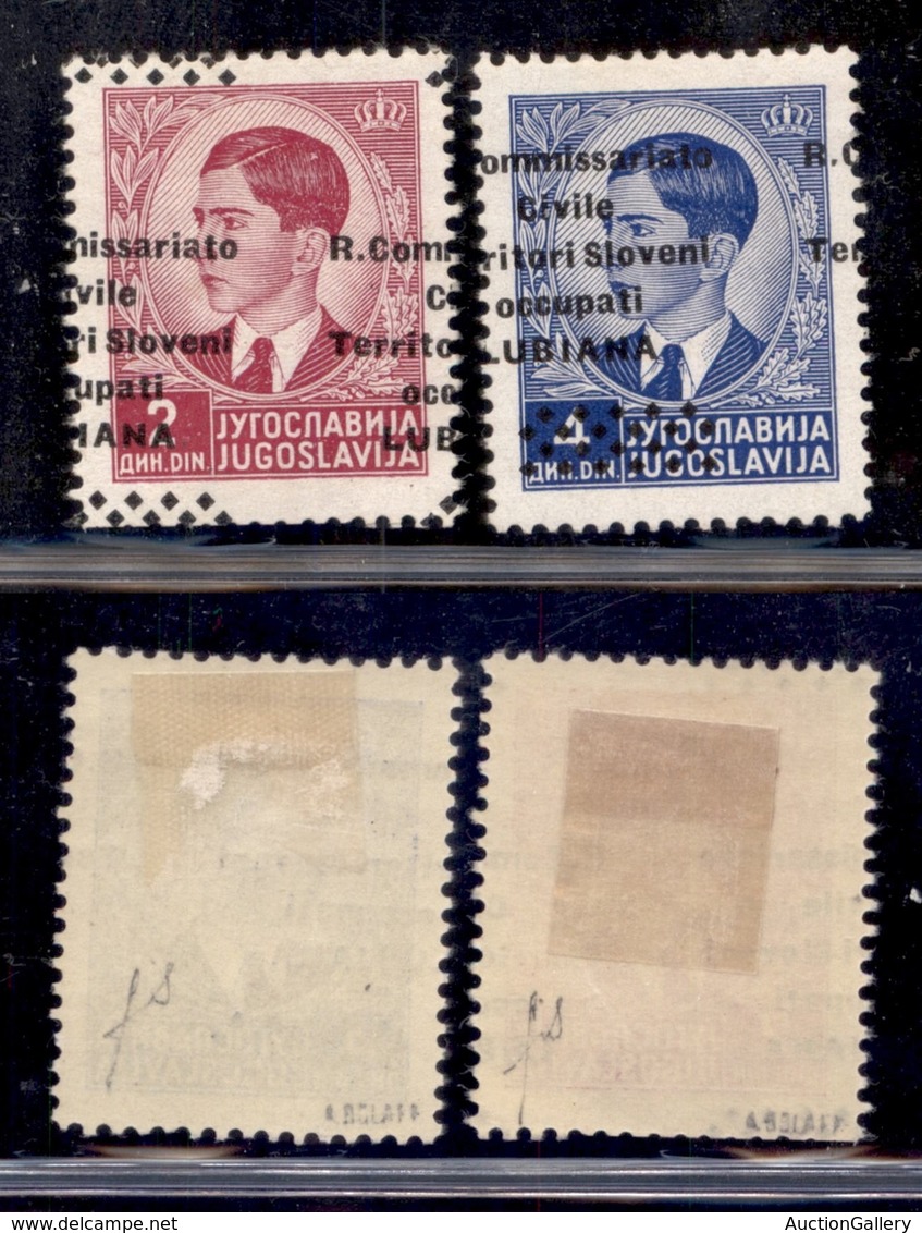 OCCUPAZIONI - LUBIANA - 1941 - Soprastampe Oblique (22d + 24d) - Gomma Originale - Fiecchi - Sonstige & Ohne Zuordnung