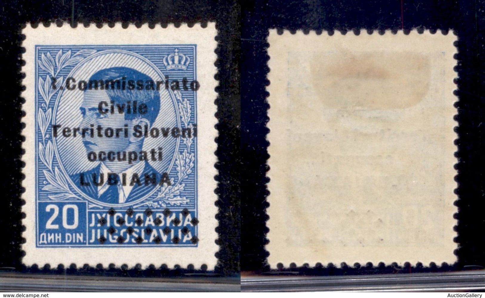 OCCUPAZIONI - LUBIANA - 1941 - 20 Din (32w) Con R Rotta - Gomma Originale - Other & Unclassified