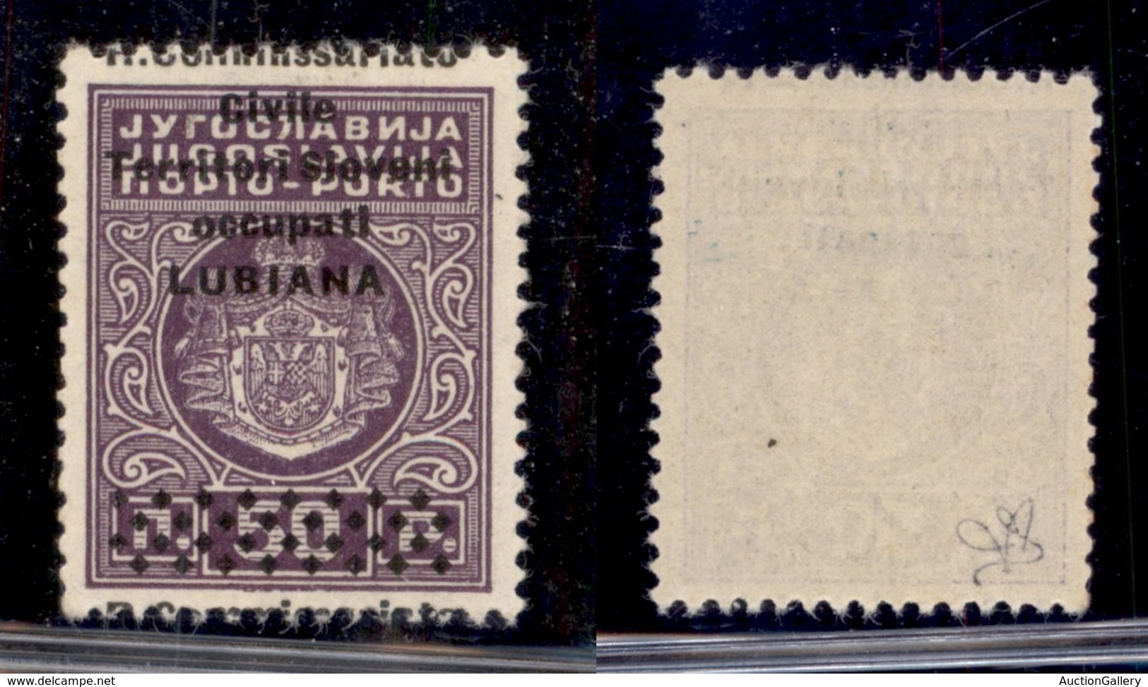 OCCUPAZIONI - LUBIANA - 1941 - 50 Para (6f) Rombi In Basso + R Commissariato A Cavallo - Gomma Integra - Sonstige & Ohne Zuordnung