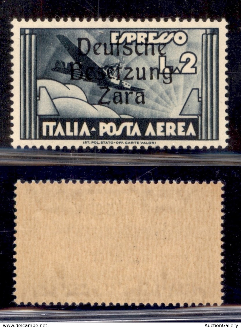 OCCUPAZIONI - ZARA - 1943 - Posta Aerea - 2 Lire Aeroespresso (9v) E Diversa - Gomma Integra (165) - Autres & Non Classés