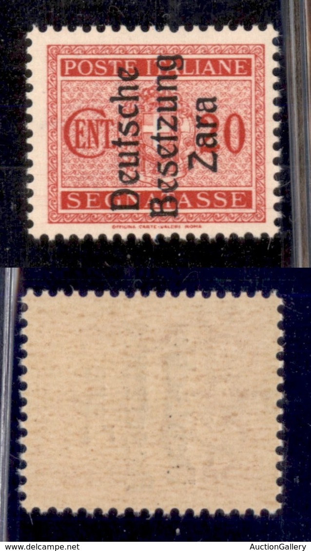 OCCUPAZIONI - ZARA - 1943 - Segnatasse - 20 Cent (3) - Gomma Integra (100) - Other & Unclassified