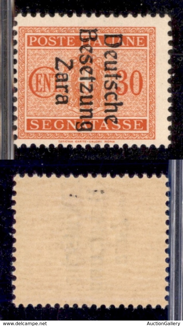 OCCUPAZIONI - ZARA - 1943 - Segnatasse - 30 Cent (5) - Gomma Integra (100) - Autres & Non Classés