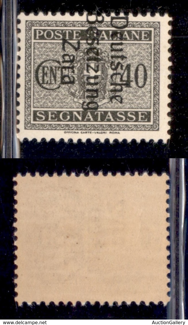 OCCUPAZIONI - ZARA - 1943 - Segnatasse - 40 Cent (6b) - Soprastampa Spostata (B Sulla Dentellatura) - Gomma Originale (3 - Other & Unclassified