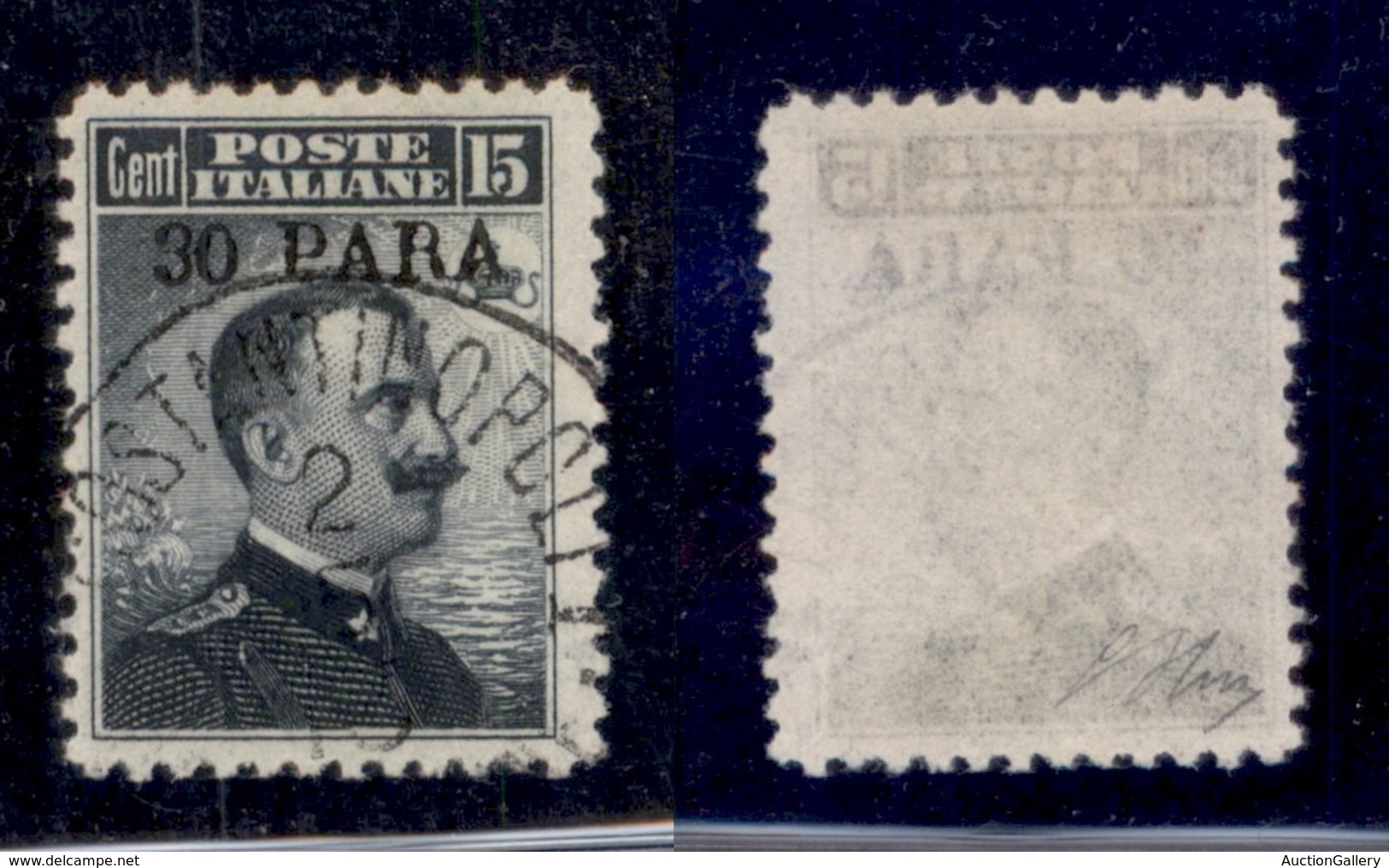 LEVANTE - COSTANTINOPOLI - 1908 - 30 Para Su 15 Cent (10) Usato - Olivia (200) - Autres & Non Classés