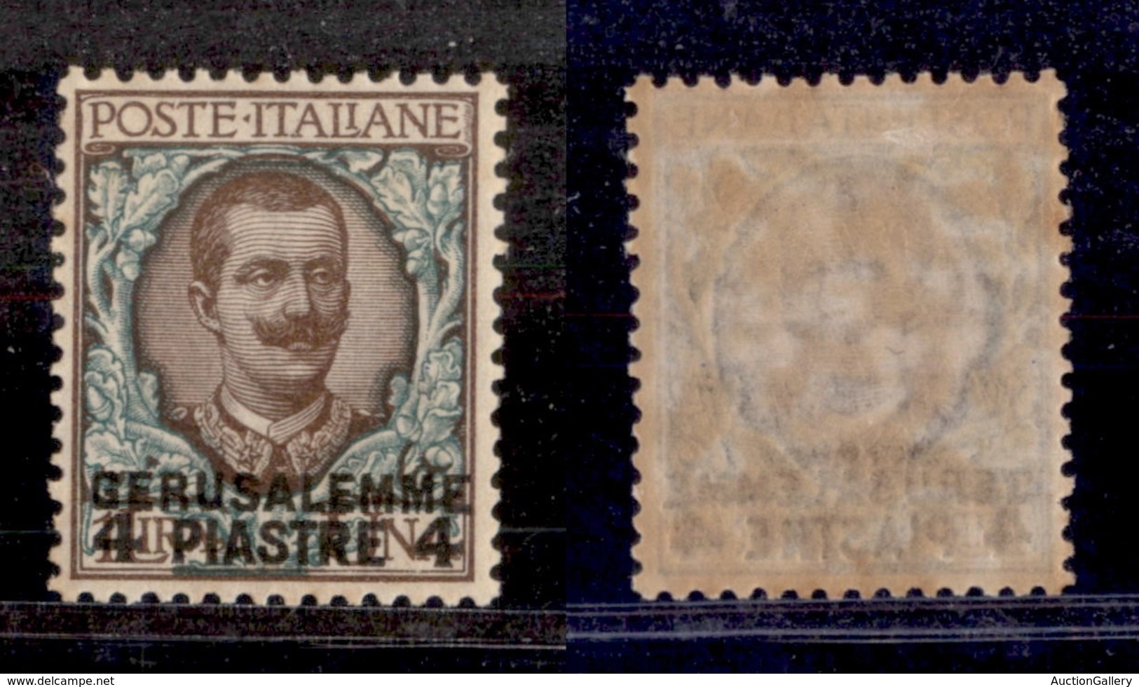 LEVANTE - GERUSALEMME - 1909 - 4 Piastre Su 1 Lira Floreale (6) - Gomma Originale - Ben Centrato - Sonstige & Ohne Zuordnung