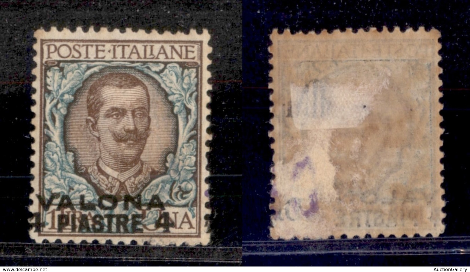 LEVANTE - VALONA - 1909 - 4 Piastre Su 1 Lira (6b) Con Soprastampa A Sinistra - Gomma Originale (50) - Otros & Sin Clasificación