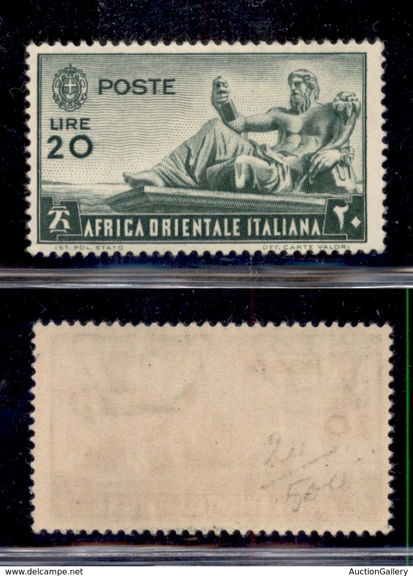 COLONIE - AFRICA ORIENTALE - 1938 - 20 Lire (20) - Gomma Originale (150) - Sonstige & Ohne Zuordnung