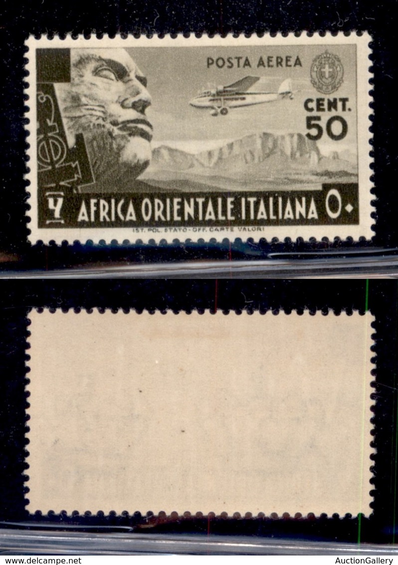 COLONIE - AFRICA ORIENTALE - 1938 - 50 Cent (2 - Aerea) - Gomma Originale (110) - Andere & Zonder Classificatie