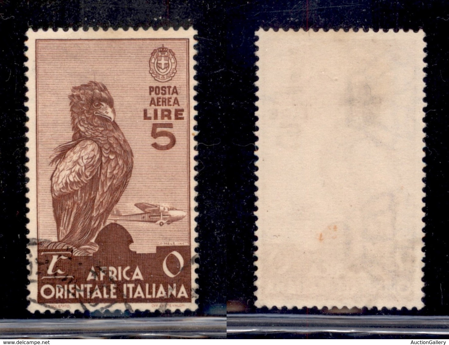 COLONIE - AFRICA ORIENTALE - 1938 - 5 Lire (9 - Aerea) - Usato (80) - Sonstige & Ohne Zuordnung